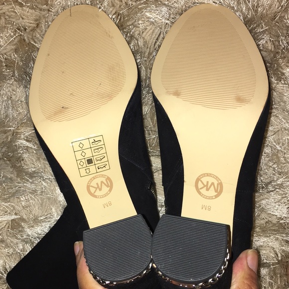 MICHAEL KORS NWT SUEDE CHAIN DETAILED HEEL BOOTIES SIZE 8 - Picture 7 of 9